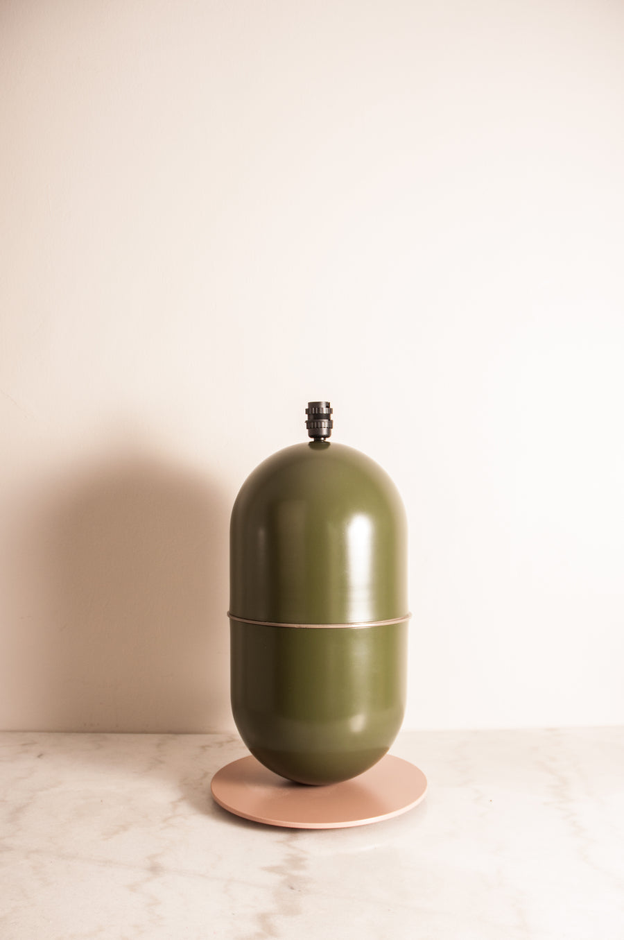 Cocoon Lamp - Olive Green & Pink